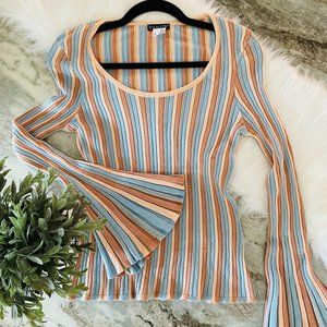 Venus Metallic Bell Sleeve Sweater